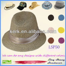 LSP50 Ningbo Lingshang Stylish Noble Plain Female 100% Paper Straw Hat